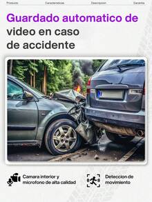 La cámara montada en el vehículo cuenta con una pantalla LCD TFT de 4 pulgadas, resolución de alta definición de 1080P, grabación de visión nocturna automática de 360 ​​grados, admite varios idiomas y admite hasta 32 GB de memoria expandible. - negro - Ver 11