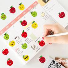 500pcs Cartoon Apple Expression Doodle Roll Stickers, 1 Inch Shaped Apple, 2 Styles Available, Suitable For Stationery, Planner DIY, Back To School Teacher Rewards, Gift Packaging, Card, Envelope, Magazine Decoration, Holiday Party Atmosphere, PVC Self-Adhesive Stickers - Cartoon Apple - View 3