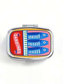 Stupell Funny Sardine Square Pill Box, Made Of High-Quality Materials, Moisture-Proof And Portable, Perfect Gift For Parents' Intimate Travel, Portable Pill Storage, Mini Metal Storage Box, Portable Jewelry And Pill Box, Travel Pill Box, Weekly Pill Organizer, Daily Medications And Vitamins, Essential For Doctors And Nurses, Emergency Needs, Travel, Hiking Emergency Rescue, Personalized Creative Gift, With Cartoon Sardine, Mermaid And Unique Gift - Multicolor - View 15