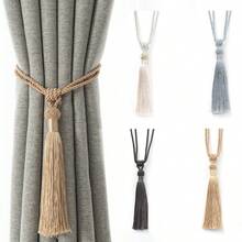 1/2 Set Handmade Braided Single Rope Tassel Curtain Tiebacks, Creative Easy-To-Hang Curtain Storage Straps, Adjustable, Rope Decor Set For Bedroom And Dining Room - Multicolor - View 3