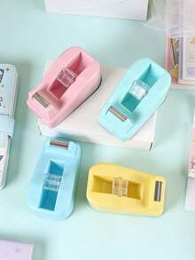 1pc Weighted Non-Slip Base Desktop Tape Dispenser, Suitable For Office, Crafts, Art Projects, Scrapbooking, School, Gift Wrapping And Package Delivery - Multicolor - View 5