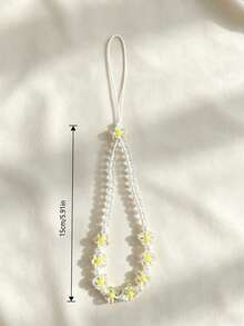 1 Stück Stück Stück Kristallblumen in einem minimalistischen und frischen Stil Handy Dekor Geschenke für Mutter, Familie, Freunde, Geburtstag, Feiertag Handy-Kette - 1 Stk. Gelb - Übersicht 5