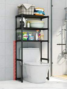 Three-Level Laundry Room Shelf For Washing Machine Or Toilet, Black And White Options - Multicolor - View 3