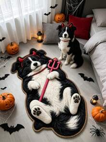 1pc Border Collie Puppy Floor Mat, Living Room Carpet, Rug, Area Rug, Small Area Rug, Mat, Home Decor, Large Living Room Carpet, Round Carpet, Living Room Home Decor, Room Decor, Washable Carpet, Graduation Gift - Border Collie - View 3