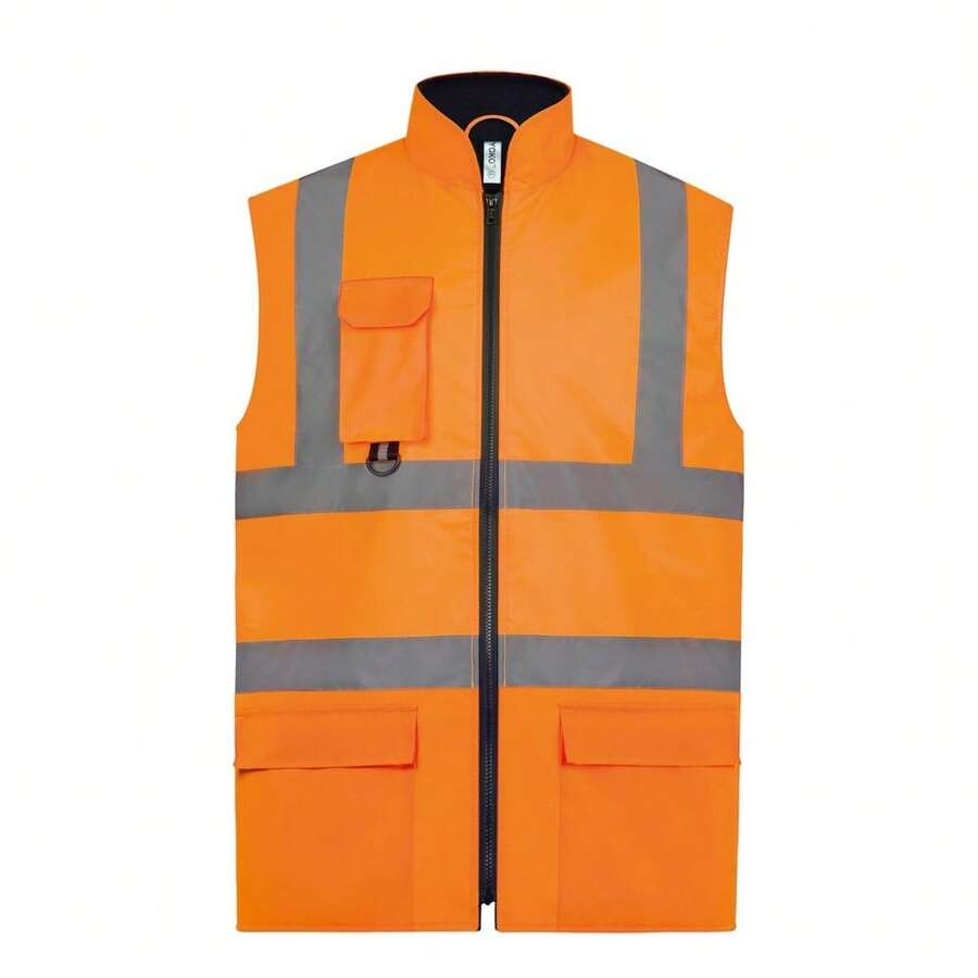 Yoko Adults Unisex Hi-Vis Padded Bodywarmer - Orange - View 1
