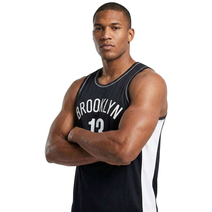 Men's Sports Tank Top For Sports Activities, Gym, And Casual Wear - 布魯克林黑白 - 查看 1