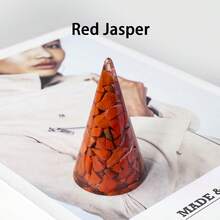 1件錐形天然石戒指架裝飾品,青金石虎眼石粉晶珠寶展示架,優雅桌面戒指收納整理架 - 滴膠戒指托 - 查看 14