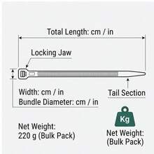 400pcs (4 Kinds Of Specifications) Nylon Cable Tie, Plastic Fixed Binding Strap, Strong And Practical Bearing Capacity, No Fear Of High Temperature/Low Temperature, A Close Is Easy To Tighten The Whole Line - 400 Pcs - View 10