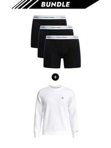 [Bundle] Calvin Klein 3 Packs Boxers + Monologo Essential Men's Sweatshirt White - Black and White+White - View 1