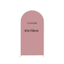خلفية قوس وردة رمادي فاتح، 5 قدم، 6 قدم، 6.6 قدم، 7.2 قدم، غطاء قوس زفاف ثنائي الجانب من قماش سباندكس ملائم، خلفية قوس قمة دائرية، قماش خلفية قوس لحفلات أعياد الميلاد وديكور قوس الزفاف (قوس الحامل غير مشمول، قماش الخلفية فقط) - وردة رمادية فاتحة - مشاهدة 11