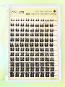 MKHLINA DIY Cluster False Eyelashes, Single Segment Eyelash Extensions, 8-18mm Mixed Length, Fine Natural Style, Faux Mink Eyelashes, Ultra-Thin Stem, Reusable, Makeup Eyelashes (F22) - C/D 混合 - 查看 9