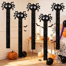 5 ensembles de ballons en forme d'araignée de 48 cm thème Halloween, convient pour la décoration intérieure de fête d'Halloween, ensemble de ballons jouets incluant rideau de fond - Voir 3