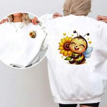1/2/3pcs Sunflower & Little Bee Heat Transfer Stickers, Cute Healing Spring Floral DIY Prints, Suitable For Kids T-Shirts, Canvas Bags, Dresses - Multicolor - View 6