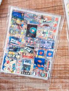 10pcs Mixed Cute Cartoon Ins Stickers, Clover Vintage Holographic Highly Attractive Student DIY Planner Decoration Material - Multicolor - View 10