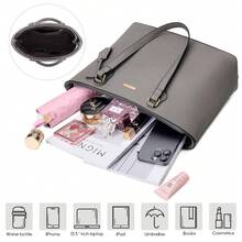 UKEIN 4PCS Women Fashion Handbags Purses Wallet Tote Shoulder Bags Casual Crossbody Bags, Best Valentine's Day Gift For Ladies Girls, Satchel Purse Set 4pcs - 灰色 - 查看 5