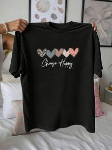 Plus Size T-Shirts - Black-1 - View 3