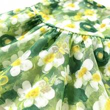 1pc Summer Thin Green Floral Mesh Pet Camisole Dress, Soft Breathable Anti-Shedding, Suitable For Yorkshire Terrier, Chihuahua And Small Dogs Daily Wear - Green - View 3