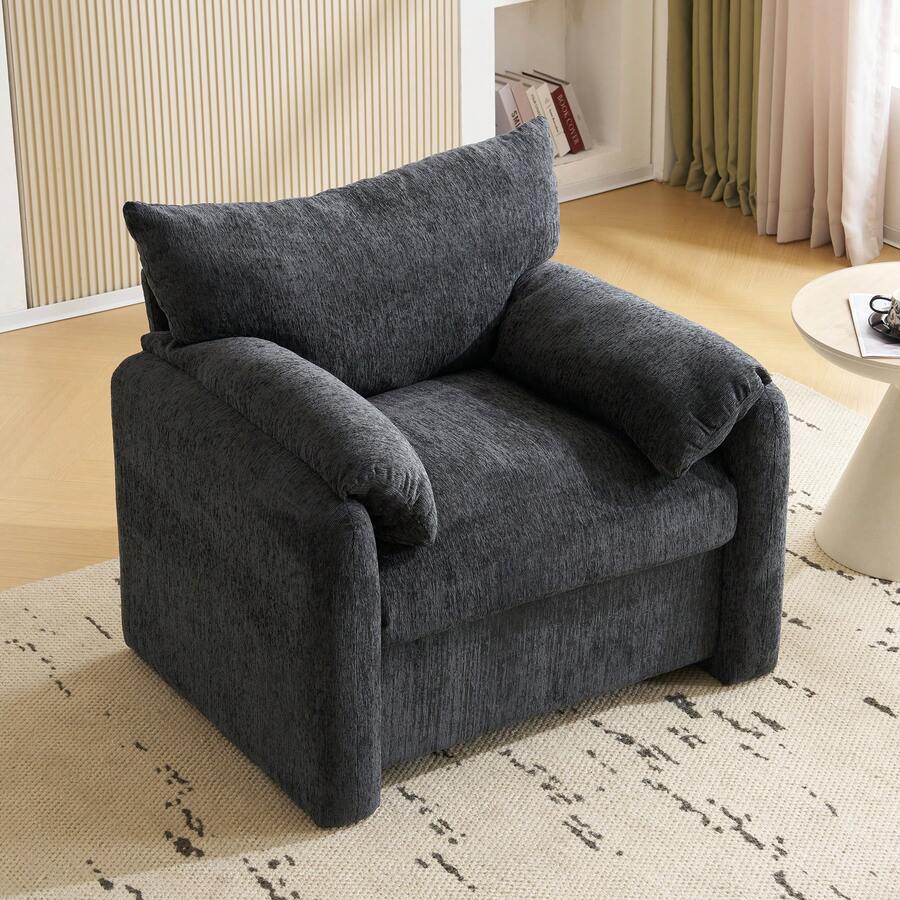 Modern Velvet Sofa - Grey 1 Seat - Comfortable For Living Room And Bedroom - Grey 1 Seat - View 1