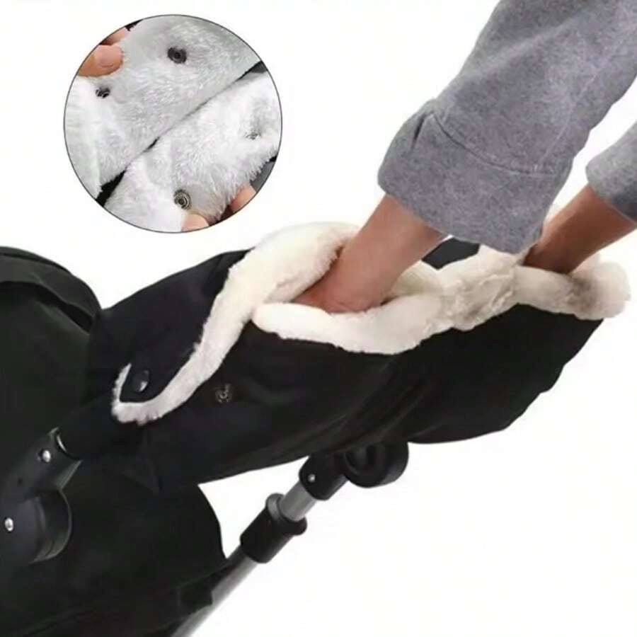 1pc Universal Winter Warm Stroller Hand Muff, Windproof & Waterproof, Newborn Baby Carriage Accessory - As Shown - View 1