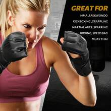 FIVING MMA Boxing Gloves PU Leather Shock Absorb Training Gloves For Sparring Muay Thai Kickboxing Punching Bag, With 4.5M Hand Wraps Included For Men Women Beginners Professionals - Multicolor - View 6