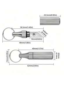Stainless Steel Keychain EDC Tool Kit, Mini Cross Slotted Screwdriver & Portable Cutting Cutter With Keyring, Compact Pocket Multi Tool For Household Repair Box Unpacking Outdoor Camping - A - View 2