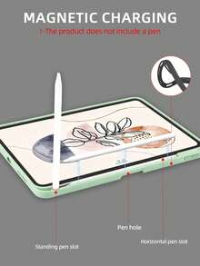 1本筆記本，抹茶綠塗漆平板保護殼，相容於 iPad Mini6/7/Air/Air2/9.7/10.2/10.5/10.9 (Air4-Air8)/Pro 11/10th Gen/A16/Pro 11 2024，可折疊平板保護殼配壓克力背殼，8段式支架，磁吸休眠/喚醒，內建筆槽，不含筆，部分機型附相機框 - 抹茶綠 - 查看 7