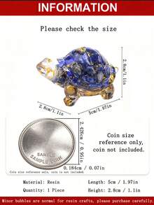 Crystal Shards Resin Turtle Statue, Healing Gemstone, Feng Shui Decor, Home Office Pocket Gift - Multicolor - View 13