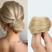 Extensão de Cabelo Mini Fofa com Coque Desarrumado para Cabelos Finos, Acessório de Cabelo Scrunchie com Coque de Cabelo Encaracolado de Fibra Sintética para Mulheres - Multicolorido - Visão 9