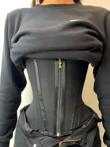 Waist Trainer Belt With Zipper Girdle High Compression Body Shaper For Women Underbust Corset Latex Waist Cincher Fall Wedding Halloween Costume Women - Multicolor - View 5