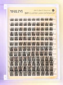 MKHLINA DIY Cluster Eyelash Extensions C/CC/D Curl Segmented Single Fake Lashes, Fluffy Soft Faux Mink, Mixed 8-18mm, Home Application Women's False Eyelashes (F18) - C/D 混合 - 查看 9