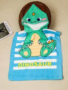 0-7 Years Old Cartoon Children's Bath Towel, Super Absorbent Wearable Bath Towel 1pc - Multicolor - View 3