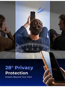 Yezodawee 2pcs Anti-Peeping Tempered Glass Screen Protector With Auto-Alignment Installation Kit, Compatible With IPhone 17 Pro Max/17 Air/17e/16 Pro Max/16e/15 Pro Max/14 Plus/13 Pro Max/12 Pro/11 Pro Max/Xs Max And More, Full Coverage, Anti-Fingerprint, Anti-Drop - Black - View 4