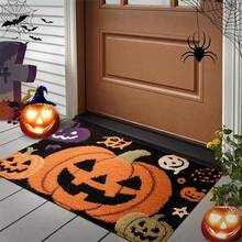 1pc Fall Halloween Themed Ghost,Pumpkin Design Bath Rug,Non-Slip And Soft Bathroom Mat,Doormat,Water Absorption Mat,Machine Washable,Low Pile,TPR Backing,Knit Fabric,For Bedroom,Kitchen,Indoor Use,Accessories & Home Decor,Perfect Fall Decor Gift. - A - View 4