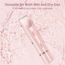 Women's Dual-Head Electric Shaver, Waterproof Dry/Wet Body Hair Trimmer With Guide Comb, Painless Grooming For Underarms, Legs And Bikini Line, Portable Rose Gold Sensitive Skin Razor, Travel Essential Beauty Item - Multicolor - View 5