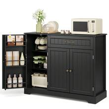 Asofer Room Decoration Coffee Table Cabinet With Storage, Kitchen Storage Furniture With Door Shelves, Home Decor Living Room Sideboard Buffet With Drawer For Kitchen, Bathroom, Dining Room Organizing - Black - View 2