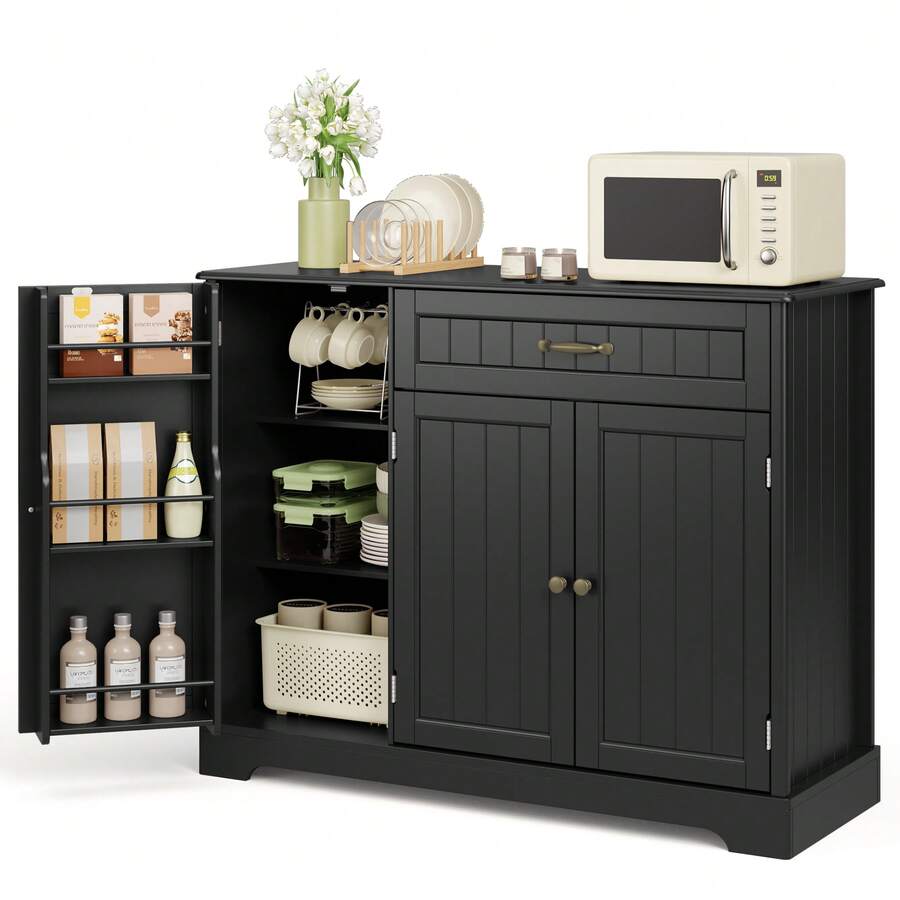 Asofer Room Decoration Coffee Table Cabinet With Storage, Kitchen Storage Furniture With Door Shelves, Home Decor Living Room Sideboard Buffet With Drawer For Kitchen, Bathroom, Dining Room Organizing