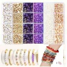 720pcs Asymmetrical Stone Perforated Beads, DIY Jewelry Accessories Material Kit, Handmade Necklace Bracelet Jewelry Series - Multicolor - View 15