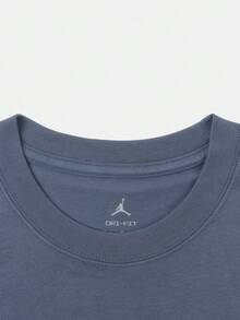 Jordan Women's AS W J SPT DF SS GFX TEE DD Short Sleeve Knit Collarless T-Shirt TIQ7306-491 - Blue - View 3