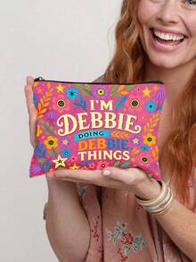 1pc Beach-Themed Starfish Makeup Bag – "The Sand May Brush Off, But The Memories Will Forever" Design, Unisex Travel Cosmetic & Toiletry Organizer - Multicolor - View 9