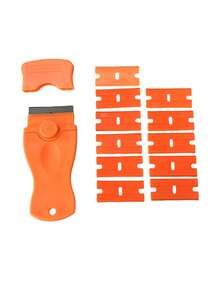 1Pc/3pcs Multi-Function Cleaning Scraper, Plastic Hand Scraper Tool For Removing Stickers Glue Labels, Household Kitchen Cleaning Helper - Orange Color - View 8
