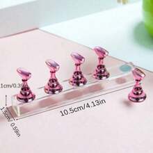 1pc Magnetic Acrylic Nail Display Stand - Fake Nail Practice Holder - Manicure Training Storage Rack , Makeup Room Decor - Multicolor - View 20