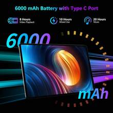 Qetupa 10.1 Inch Android 15 Tablet, 4GB RAM 64GB ROM Octa-Core 2.0GHz, 1280*800 HD IPS Touchscreen, Bluetooth 5.2 WiFi5 GPS, 5MP+13MP Dual Camera, 6000mAh Large Battery, No SIM Card Slot, Adapter Not Included - Grey - View 4
