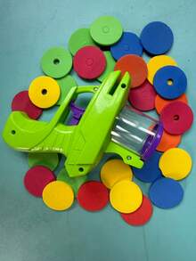互動式貓玩具發射器套組附泡沫圓盤－手動發射器，適合寵物玩耍與運動，耐用塑料，無需電池－彩色圓盤，適合派對遊戲與趣味活動 - 彩色 - 查看 18