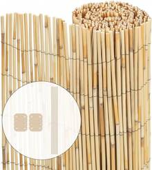 VOUNOT Natural Peeled Reed Fence 100x300cm Privacy Screen Roll With Fixing Clips Garden Panel Fence For Outdoor Garden Patio Balcony Wind/Sun Protection - 140x600cm - View 2