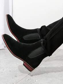 Evergreen Urban Chelsea Boots, Short Ankle Slip-On, Solid Color, No Zipper, No Lace-Up - Black - View 3