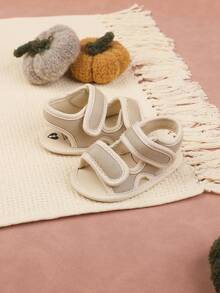1 Pair Unisex Mesh Design Versatile Breathable Flat Cute Sandals Suitable For Summer - Apricot - View 3