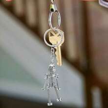 Vintage Mechanical Screw Robot Keychain Creative Movable Joint Steampunk Robot Car Key Holder For Men Backpack Pendants - A - View 6