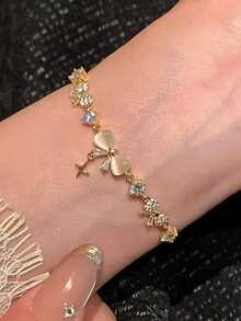 Sparkling Cherry Blossom Bangle, Small Flower Series, Versatile High-End Accessory Perfect For Elegant - Multicolor - View 3