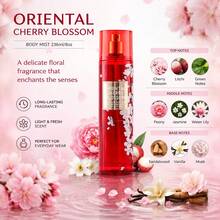 Wish 20 Varieties Of Women's Body Mist Perfume Spray, 8 Fl.Oz Long-Lasting Floral Fruity Spray With Non-Greasy Alcohol-Based Formula. Suitable For Hair & Body, Ideal For Parties, Dates & Gifting. Lightweight And Smooth Application.Valentine's Day Gift - Oriental Cherry Blossom - 查看 6