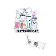 1pc Funny Raccoon Nurse Badge Reel With Iced Coffee, Retractable Badge Holder With 360° Rotating Alligator Clip, Shiny Work ID Badge Accessory For Registered Nurses, LPN, Nursing Assistants, Medical, Social Workers - Versatile - View 10